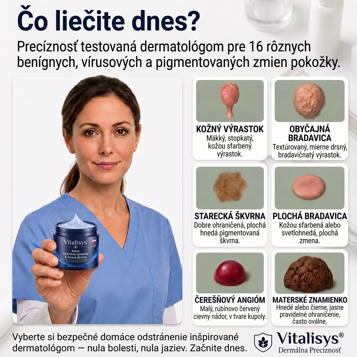 👩‍⚕️🎁Vitalisys® 𝟕-dňový krém na odstránenie kožných výrastkov a škvŕn (bezbolestná formula – bez jaziev) 🎀